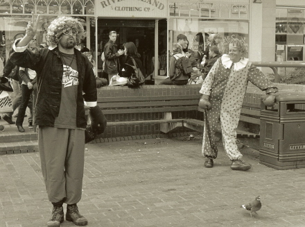 Paul Stones and Pete Brown - Performance poets in Southampton City Centre (1999) on Ledbury Portal