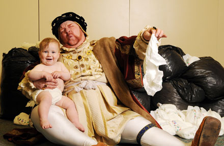 The baby and King Henry VIII on Ledbury Portal