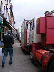 Limited pavement access up the High Street