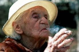 100 year old woman smoking on Ledbury Portal