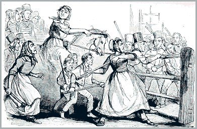 Daughters of Rebecca attacking a Toll Gate Daughters of Rebecca attacking a Toll Gate